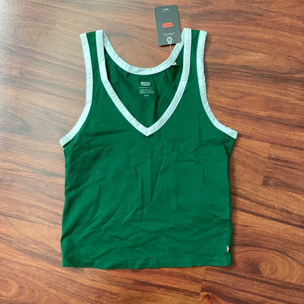 Levi's Forest Green V-Neck Tank Top